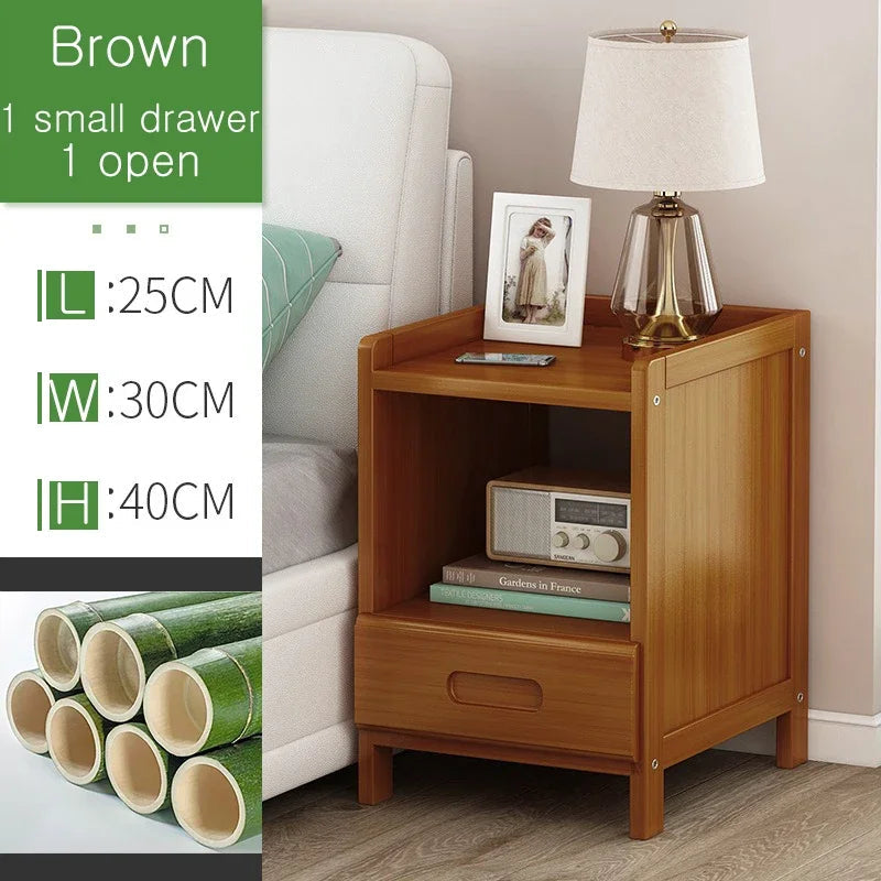 Rattan Nightstand, Boho Side Table with Drawer Open Shelf, Cane Accent Bedside End Table with Solid Wood Legs for Bedroom, Dorm and Small Spaces (Copy)