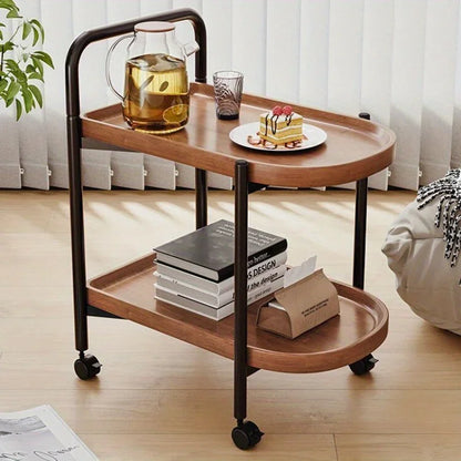 Nordic Style Rolling Side Table, Sofa Table with Wheels - Suitable for Modern Style Home Decor and Storage (Copy)